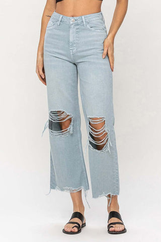 90"s Vintage Crop Flare Jeans-MODE-Couture-Boutique-Womens-Clothing