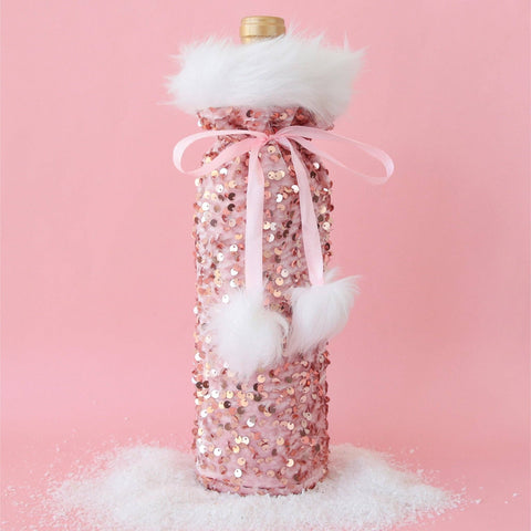 Holiday Sequin Wine Bag | Pink-MODE-Couture-Boutique-Womens-Clothing