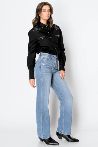 ECO ZERO COTTON TUMMY CONTROL HIGH RISE STRAIGHT JEANS-Jeans-MODE-Couture-Boutique-Womens-Clothing
