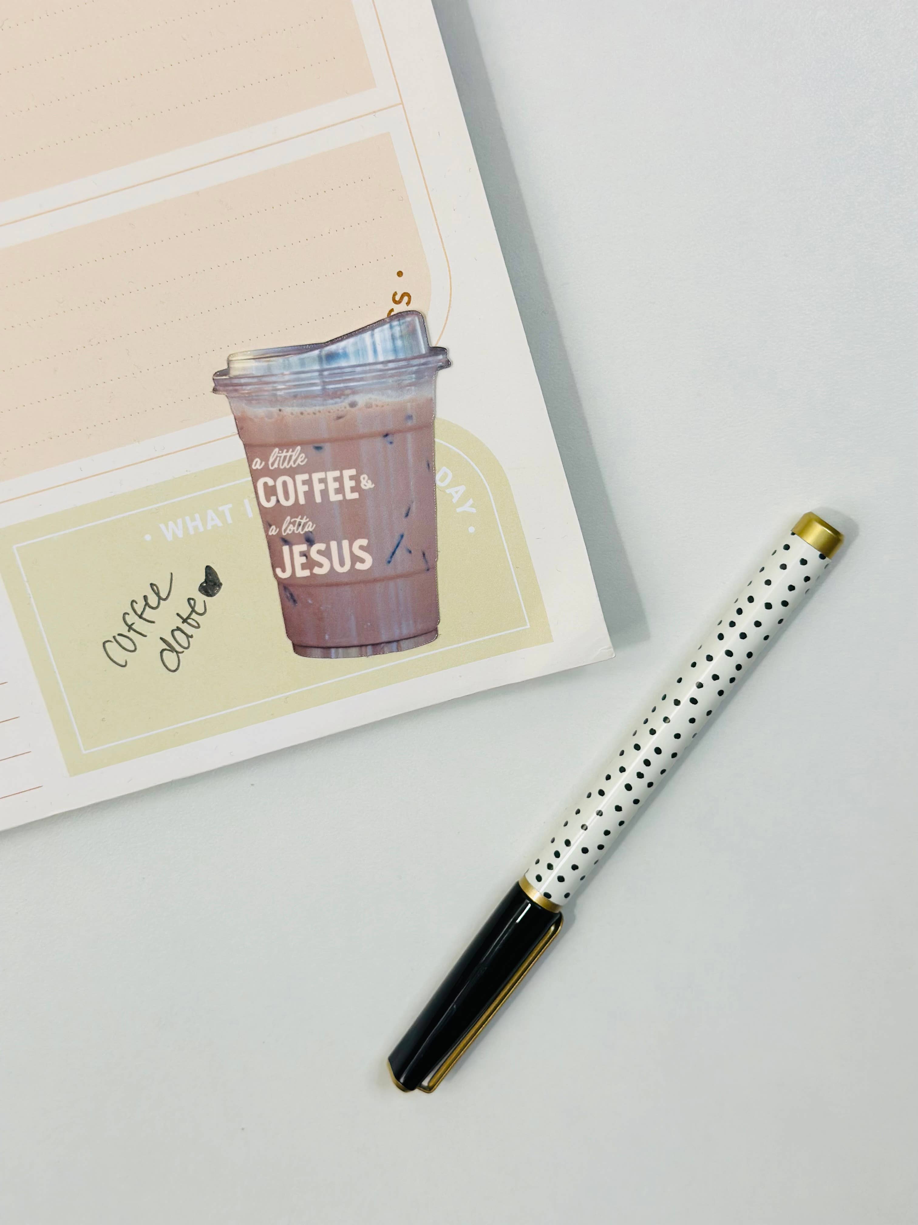 Iced coffee and Jesus sticker, coffee and Jesus lover-MODE-Couture-Boutique-Womens-Clothing