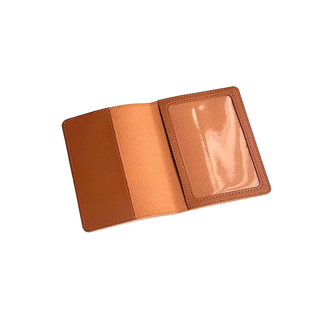 VEGAN LEATHER TRAVEL PASSPORT COVER CASE IN COGNAC-MODE-Couture-Boutique-Womens-Clothing