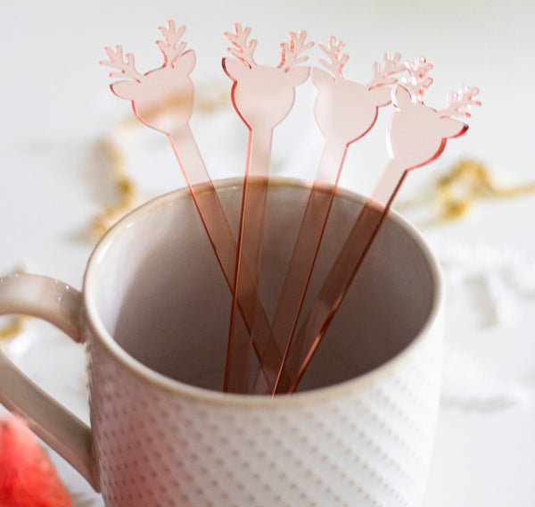 PINK CHRISTMAS ACRYLIC STIR STICKS ASSORTED-BARWARE-MODE-Couture-Boutique-Womens-Clothing