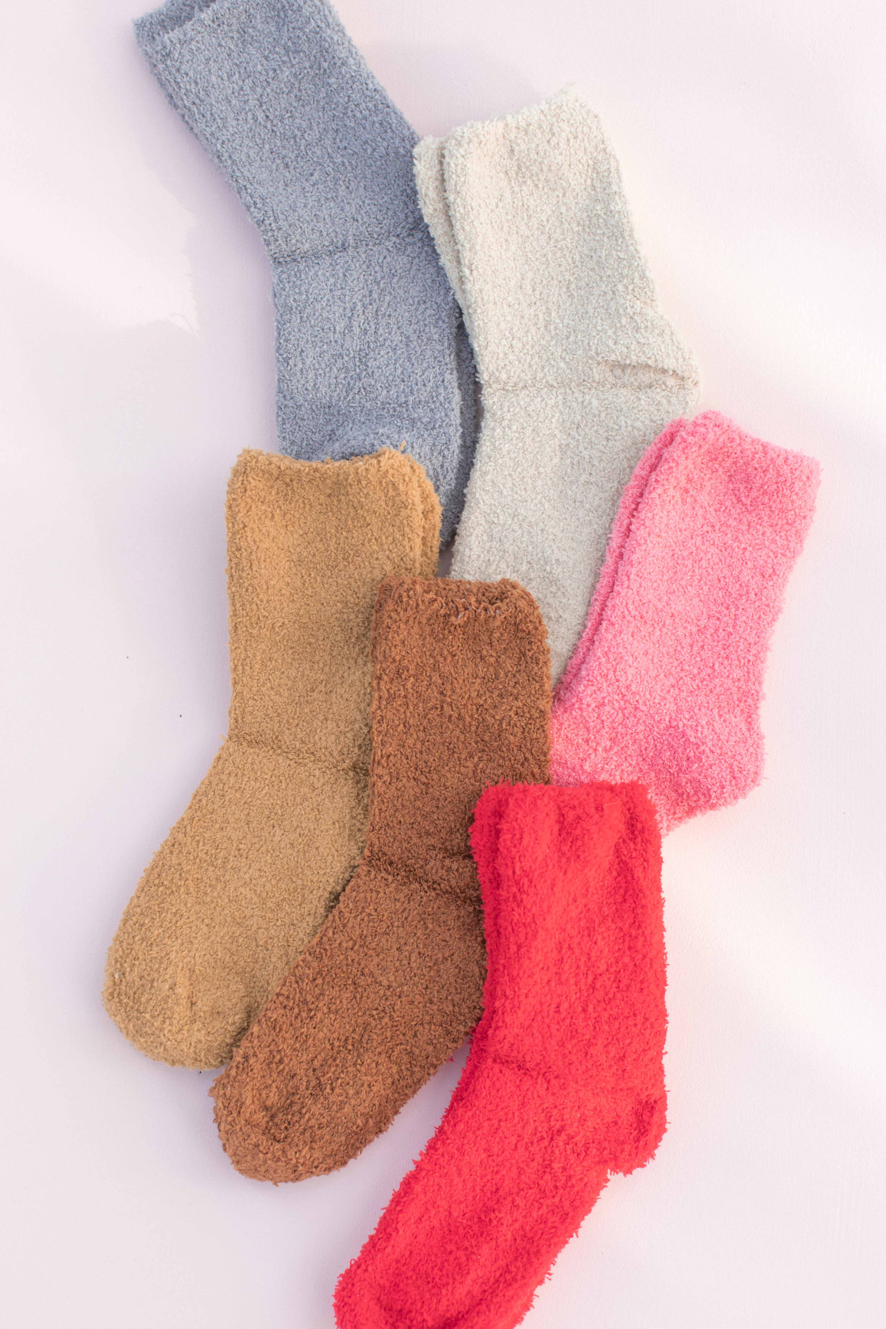 Solid Color Fuzzy Socks-socks-MODE-Couture-Boutique-Womens-Clothing