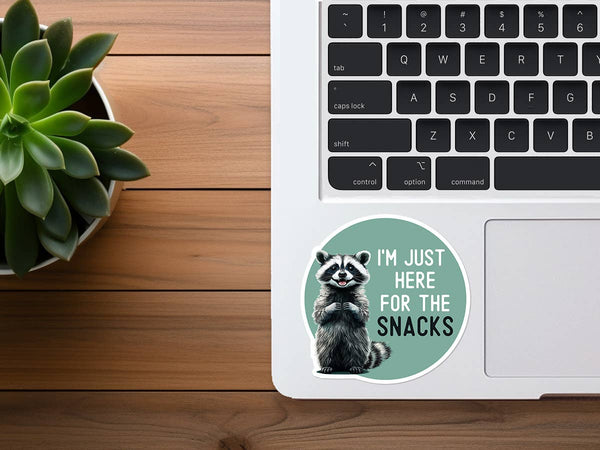 I'm Just Here For the Snacks | Funny Raccoon Sticker-MODE-Couture-Boutique-Womens-Clothing