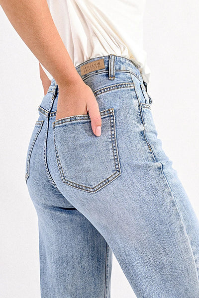 CALLIE HIGH WAIST WIDE LEG JEAN IN LIGHT WASH-Jeans-MODE-Couture-Boutique-Womens-Clothing