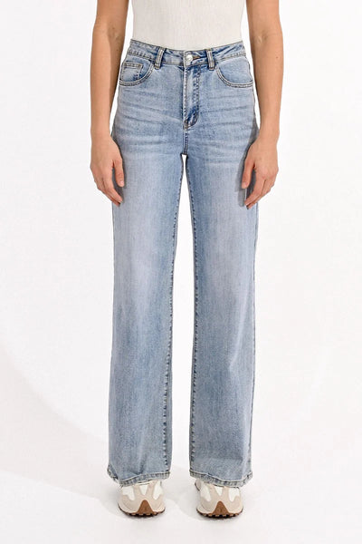 CALLIE HIGH WAIST WIDE LEG JEAN IN LIGHT WASH-Jeans-MODE-Couture-Boutique-Womens-Clothing