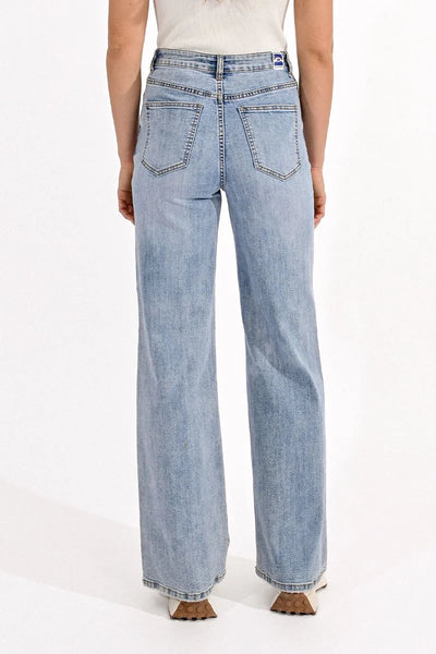 CALLIE HIGH WAIST WIDE LEG JEAN IN LIGHT WASH-Jeans-MODE-Couture-Boutique-Womens-Clothing