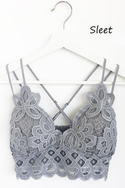 LACE BRALETTE IN SLEET-BRALETTE-MODE-Couture-Boutique-Womens-Clothing