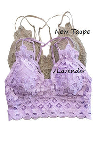 HEAD IN THE CLOUDS CROCHET LACE CRISS CROSS STRAP BRALETTE IN NEW TAUPE-BRALETTE-MODE-Couture-Boutique-Womens-Clothing