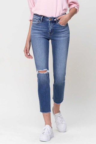 Mid-Rise Straight Crop Jeans-MODE-Couture-Boutique-Womens-Clothing