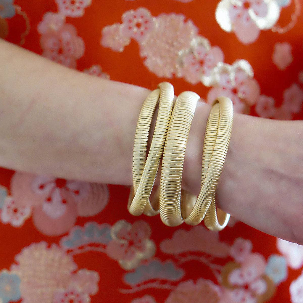 Florence Skinny Watchband Bangle in Satin Gold-BRACELET-MODE-Couture-Boutique-Womens-Clothing