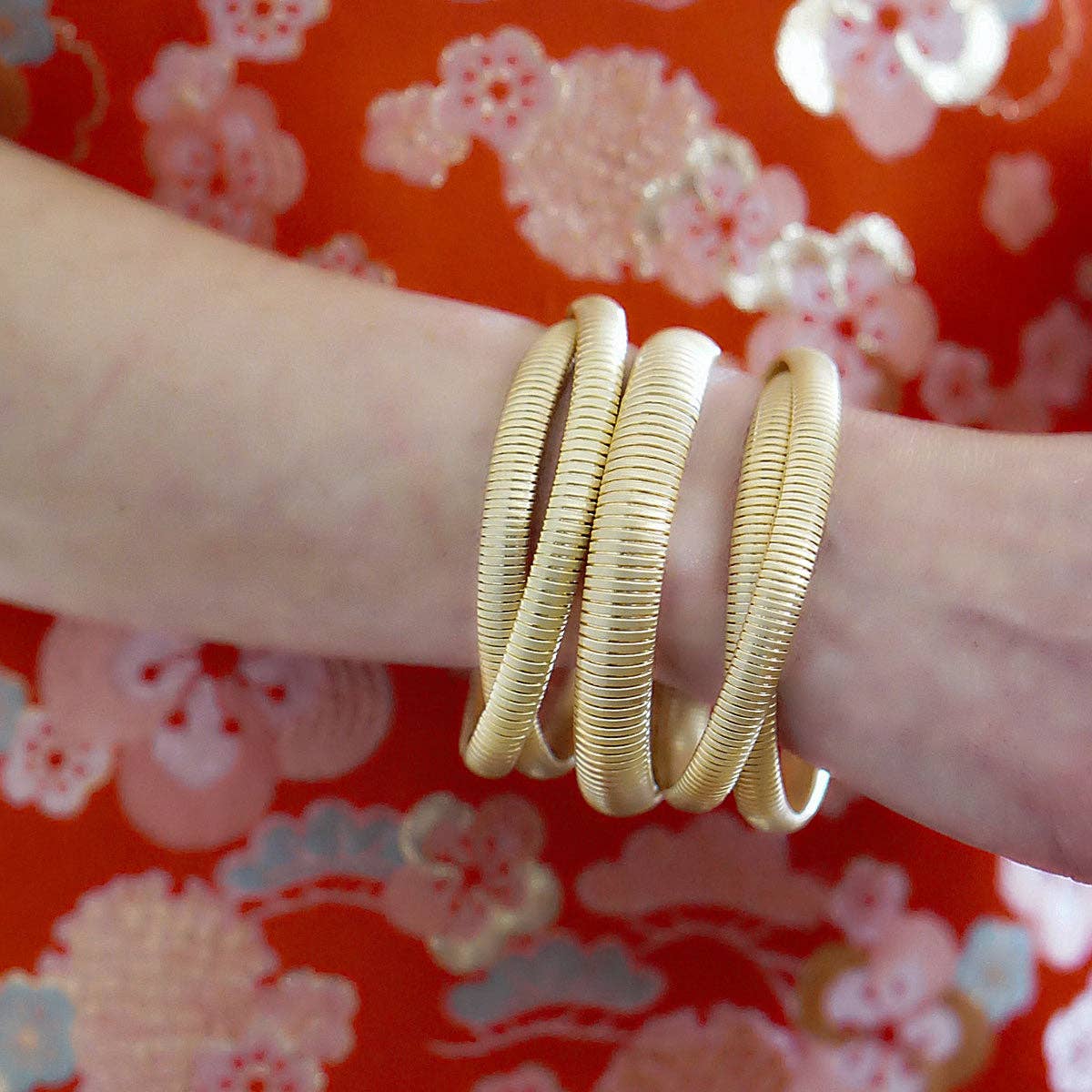 Florence Skinny Watchband Bangle in Satin Gold-BRACELET-MODE-Couture-Boutique-Womens-Clothing