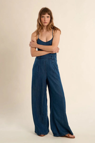 BREAKAWAY JUMPSUIT IN DENIM BLUE-JUMPSUIT-MODE-Couture-Boutique-Womens-Clothing