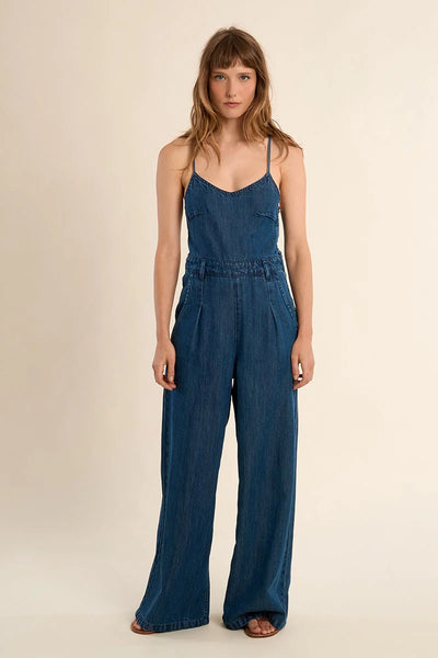 BREAKAWAY JUMPSUIT IN DENIM BLUE-JUMPSUIT-MODE-Couture-Boutique-Womens-Clothing