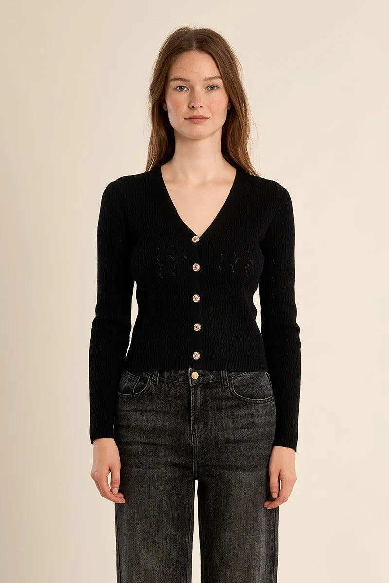 KEEPSAKE KNIT CARDIGAN IN BLACK-CARDIGAN-MODE-Couture-Boutique-Womens-Clothing