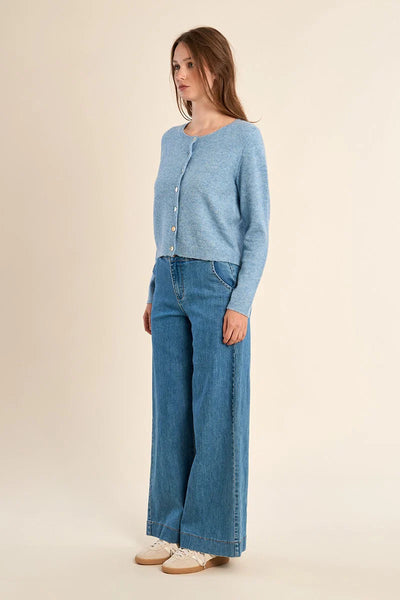 CLOUDLIGHT KNITTED CARDIGAN IN LIGHT BLUE-CARDIGAN-MODE-Couture-Boutique-Womens-Clothing