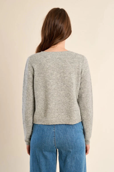 CLOUDLIGHT KNITTED CARDIGAN IN HEATHER GRAY-CARDIGAN-MODE-Couture-Boutique-Womens-Clothing