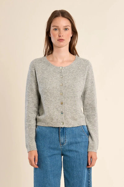 CLOUDLIGHT KNITTED CARDIGAN IN HEATHER GRAY-CARDIGAN-MODE-Couture-Boutique-Womens-Clothing