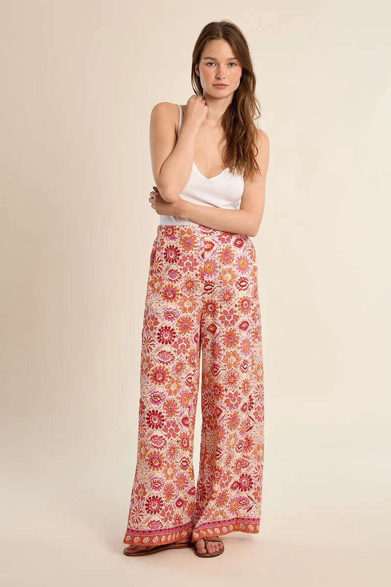 OUT OF OFFICE TROPICAL PRINT SET IN ORANGE