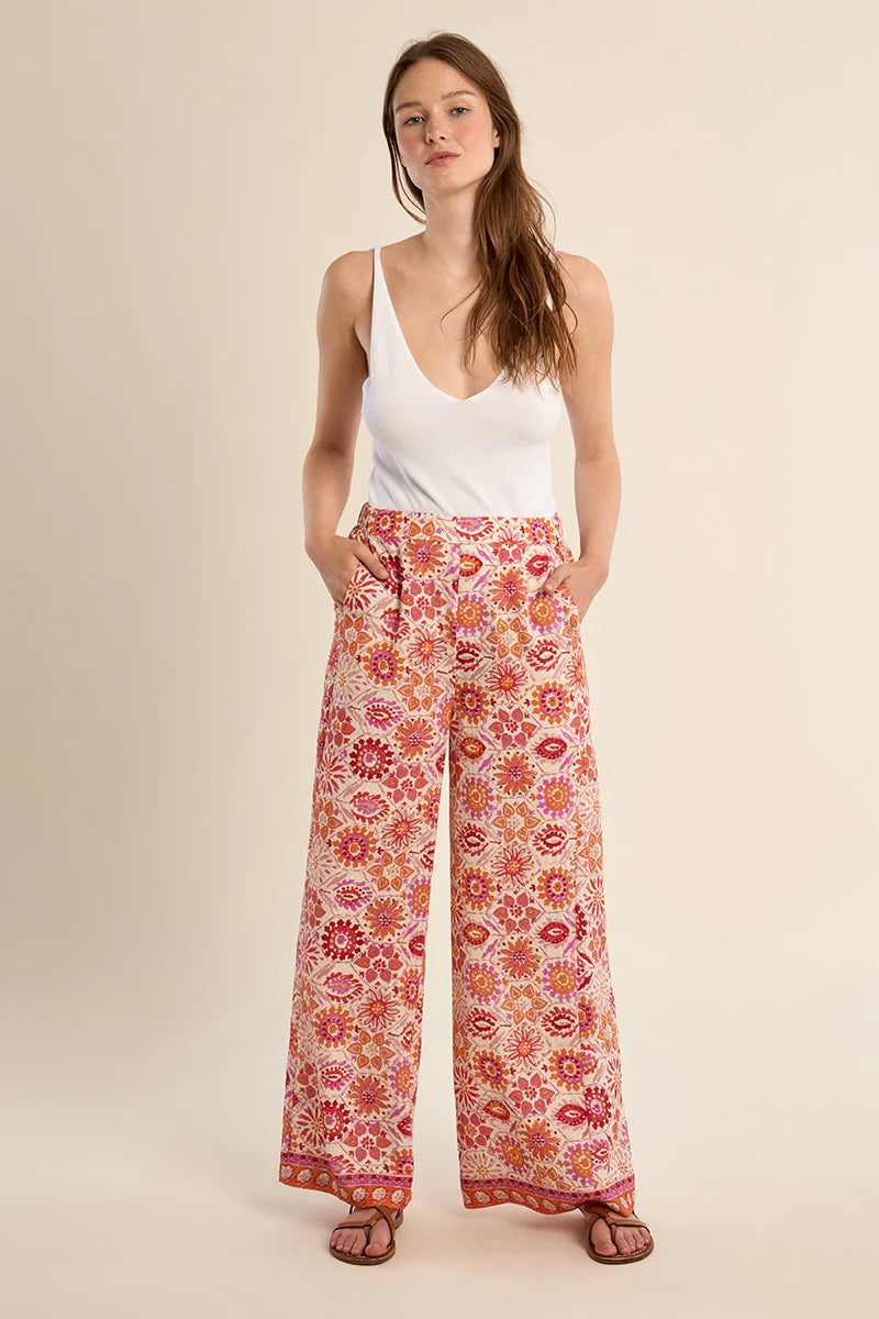 OUT OF OFFICE TROPICAL PRINT SET IN ORANGE