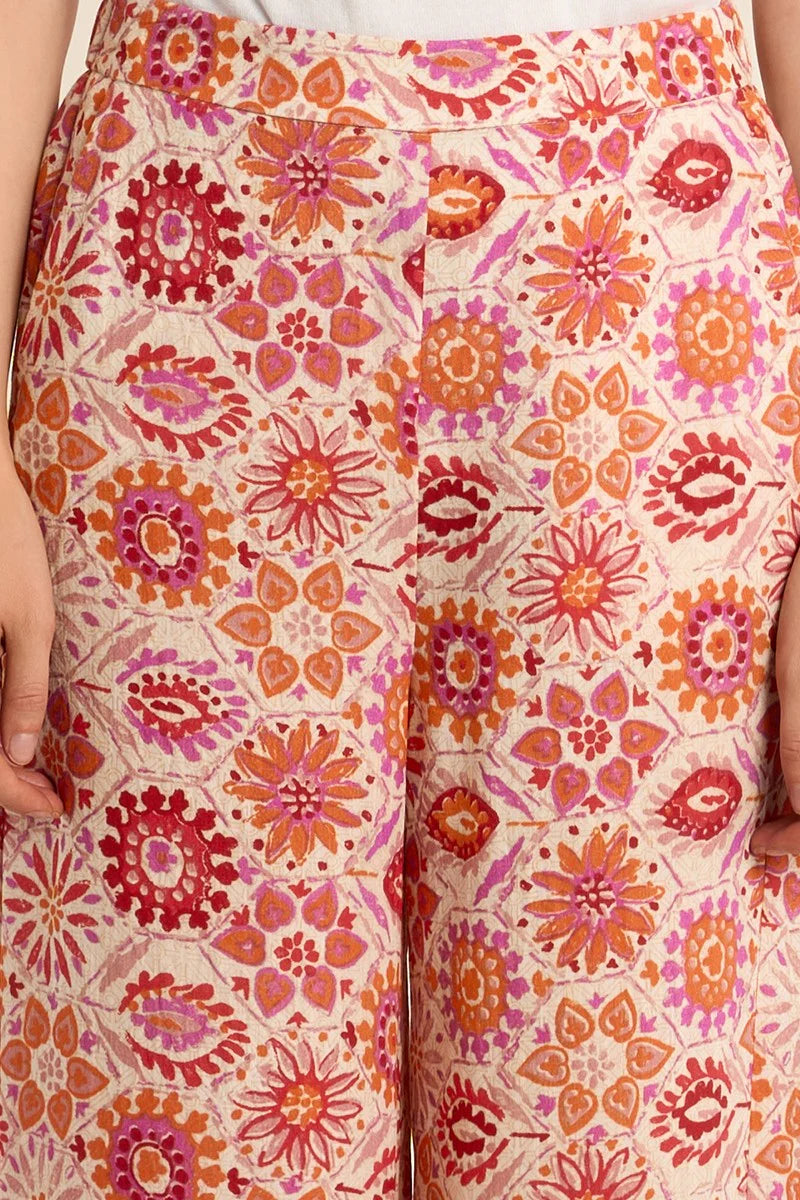 OUT OF OFFICE TROPICAL PRINT SET IN ORANGE