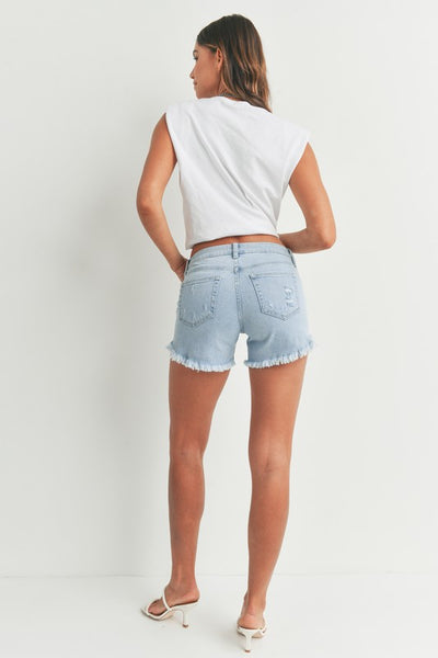 SHOUT OUT TO SUMMER SHORTS IN LIGHT WASH-SHORTS-MODE-Couture-Boutique-Womens-Clothing