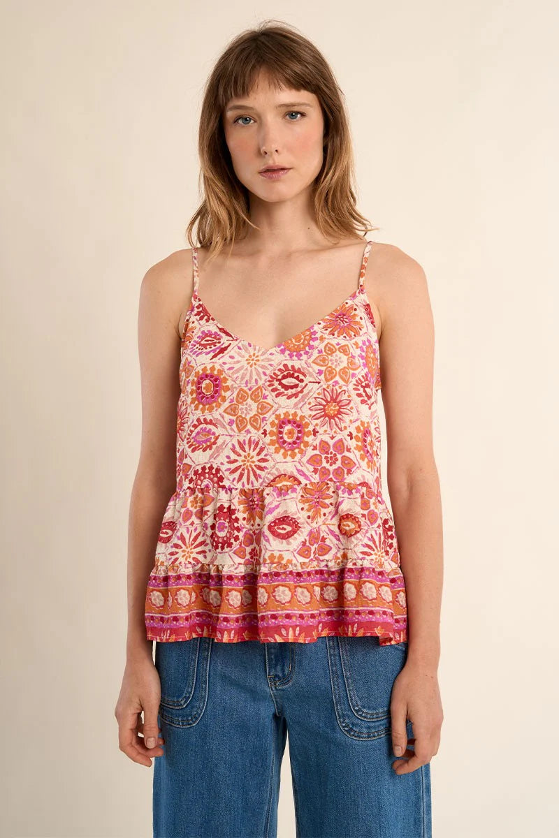 OUT OF OFFICE TROPICAL PRINT SET IN ORANGE