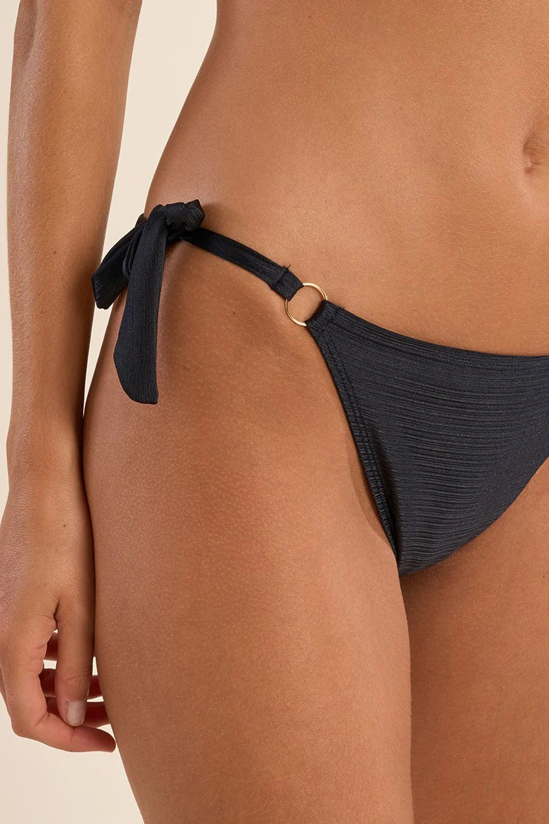 WATCHING WAVES IRIDESCENT SWIMSUIT BIKINI BOTTOMS IN BLACK