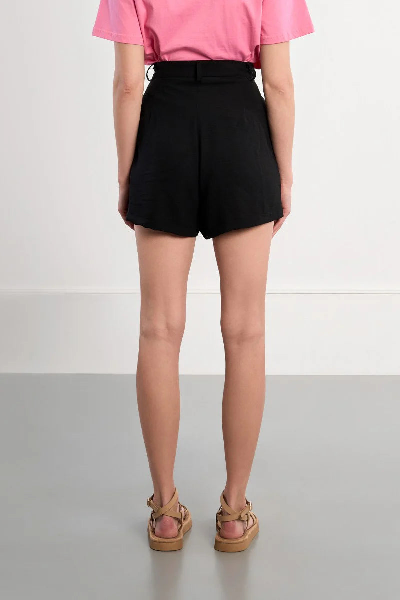 MONICA HIGH WAISTED SHORTS IN BLACK-TROUSER SHORTS-MODE-Couture-Boutique-Womens-Clothing