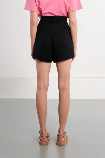MONICA HIGH WAISTED SHORTS IN BLACK-TROUSER SHORTS-MODE-Couture-Boutique-Womens-Clothing