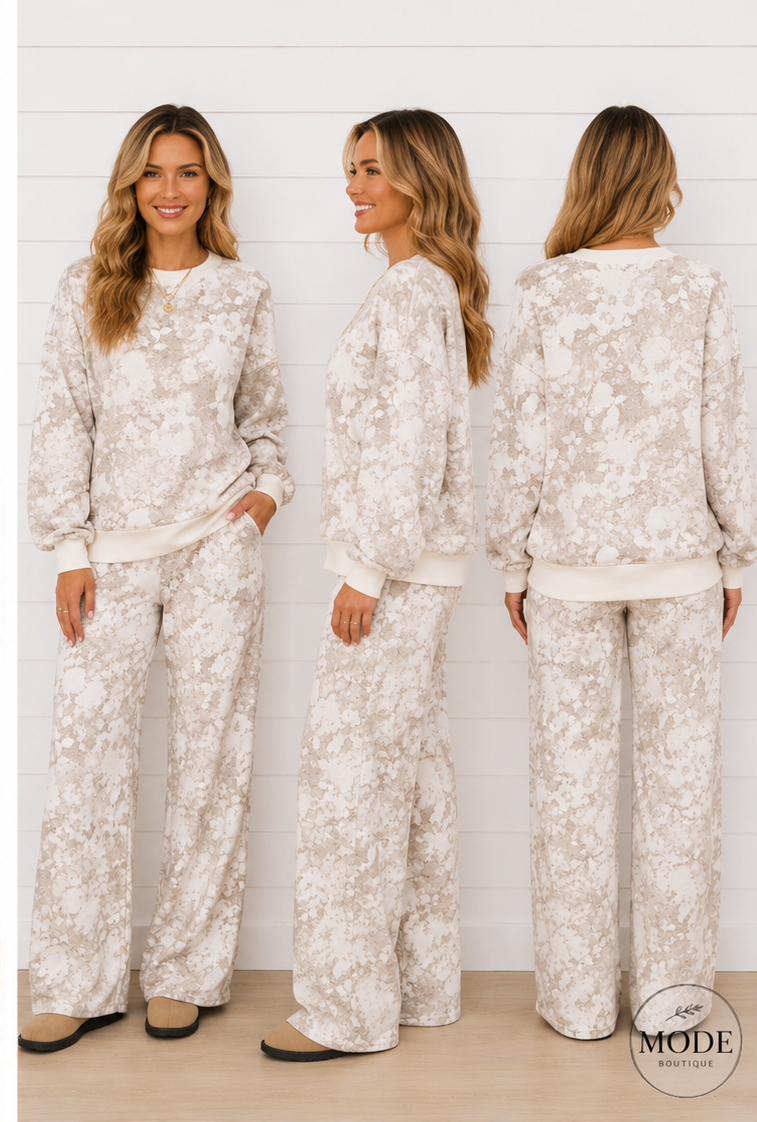 UNPHAZED FLORAL PATTERN BOXY MINERAL WASH CREW NECK-Sweatshirt-MODE-Couture-Boutique-Womens-Clothing
