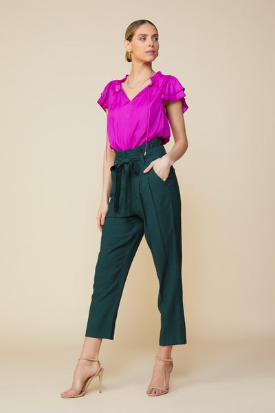 WORK TO WEEKEND SATIN RUFFLE TOP IN ORCHID-Tops-MODE-Couture-Boutique-Womens-Clothing