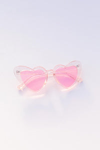 GLITTER B*RB** HEART SUNGLASSES IN PINK-MODE-Couture-Boutique-Womens-Clothing