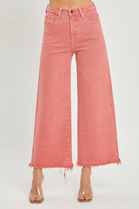 RISEN HIGH RISE TUMMY CONTROL WIDE LEG JEANS IN PEACH BLOSSOM-Jeans-MODE-Couture-Boutique-Womens-Clothing