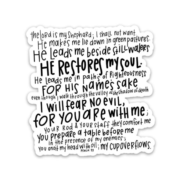 Sticker | Psalm 23 | Religious stickers: Various pastels-MODE-Couture-Boutique-Womens-Clothing