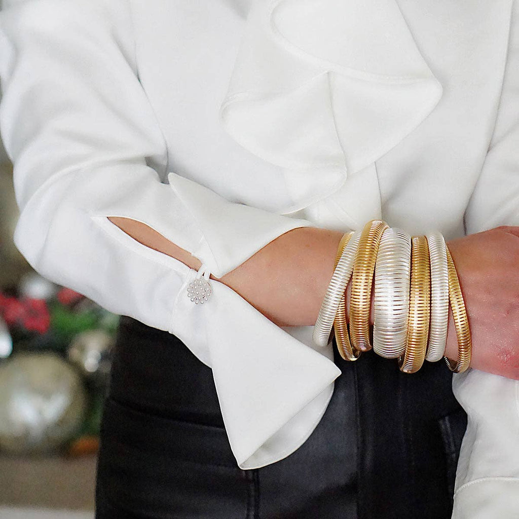 Florence Skinny Watchband Bangle in Satin Gold-BRACELET-MODE-Couture-Boutique-Womens-Clothing
