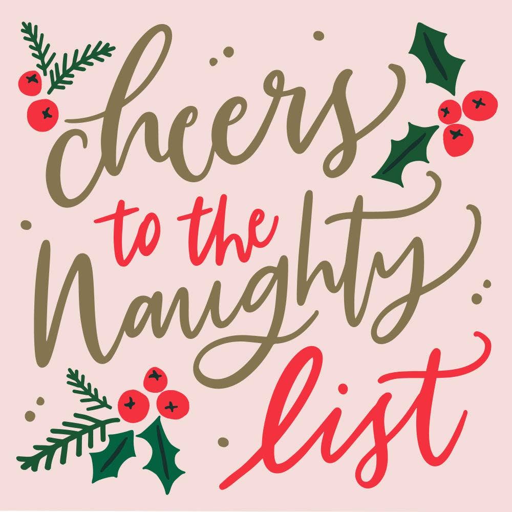 Funny Christmas Napkins | Cheers to the Naughty List-NAPKINS-MODE-Couture-Boutique-Womens-Clothing