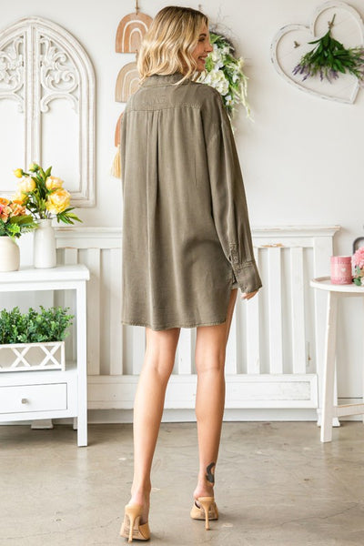 SOPHISTICATED LADY TENCEL SHACKET IN DARK OLIVE-SHACKET-MODE-Couture-Boutique-Womens-Clothing