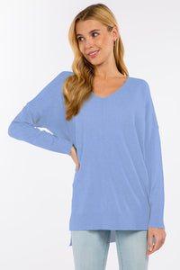 BROOKLYNN SWEATER IN HEATHER PERIWINKLE-Sweaters-MODE-Couture-Boutique-Womens-Clothing