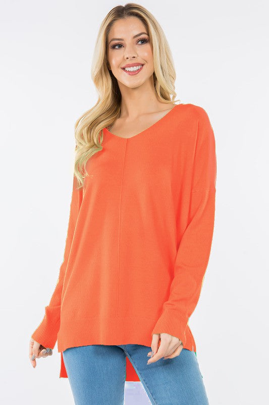 BROOKLYNN SWEATER IN TANGERINE-Sweaters-MODE-Couture-Boutique-Womens-Clothing