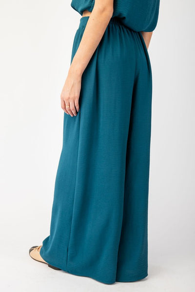 STAND YOUR GROUND WIDE LEG PALAZZO PANTS IN TEAL-Palazzo Pants-MODE-Couture-Boutique-Womens-Clothing