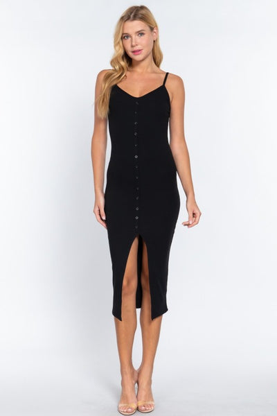 MIDNIGHT AFTERGLOW RIBBED KNIT DRESS IN BLACK-DRESS-MODE-Couture-Boutique-Womens-Clothing