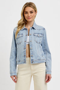 RACHEL CLASSIC VINTAGE JEAN JACKET IN LIGHT WASH-Jackets-MODE-Couture-Boutique-Womens-Clothing