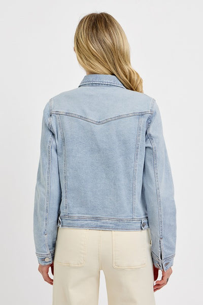 RACHEL CLASSIC VINTAGE JEAN JACKET IN LIGHT WASH-Jackets-MODE-Couture-Boutique-Womens-Clothing