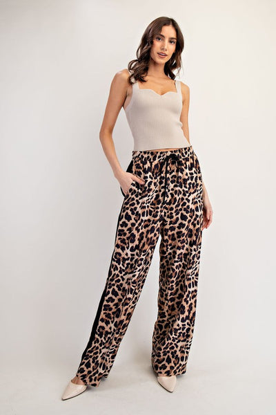 EARLY MORNING SIDE STRIPE TRACK PANTS IN LEOPARD-Track Pants-MODE-Couture-Boutique-Womens-Clothing