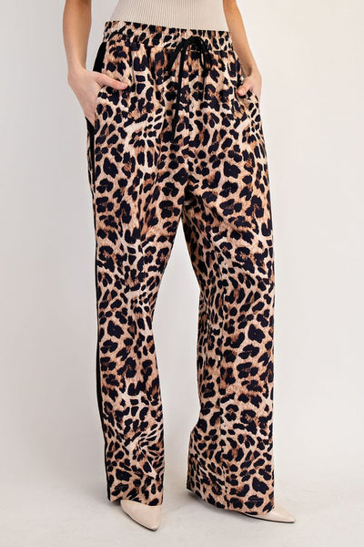 EARLY MORNING SIDE STRIPE TRACK PANTS IN LEOPARD-Track Pants-MODE-Couture-Boutique-Womens-Clothing