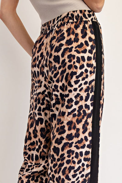 EARLY MORNING SIDE STRIPE TRACK PANTS IN LEOPARD-Track Pants-MODE-Couture-Boutique-Womens-Clothing