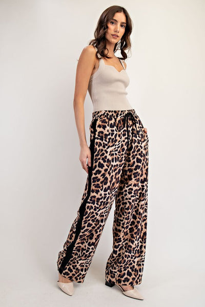 EARLY MORNING SIDE STRIPE TRACK PANTS IN LEOPARD-Track Pants-MODE-Couture-Boutique-Womens-Clothing