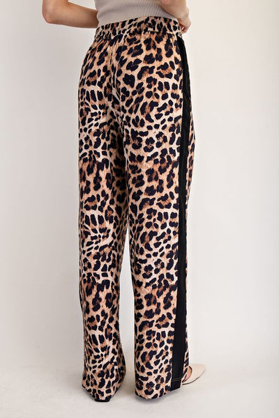 EARLY MORNING SIDE STRIPE TRACK PANTS IN LEOPARD-Track Pants-MODE-Couture-Boutique-Womens-Clothing