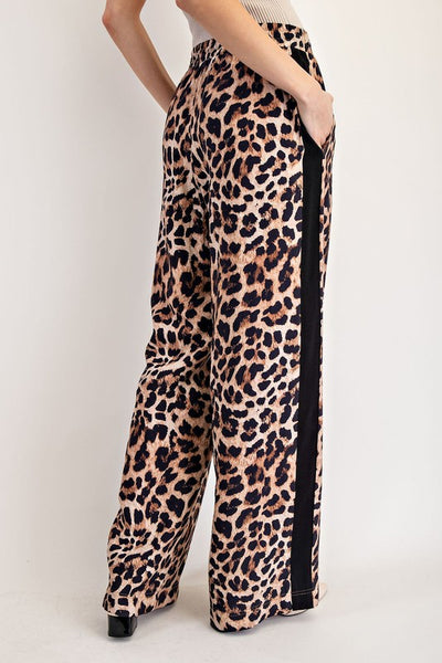 EARLY MORNING SIDE STRIPE TRACK PANTS IN LEOPARD-Track Pants-MODE-Couture-Boutique-Womens-Clothing